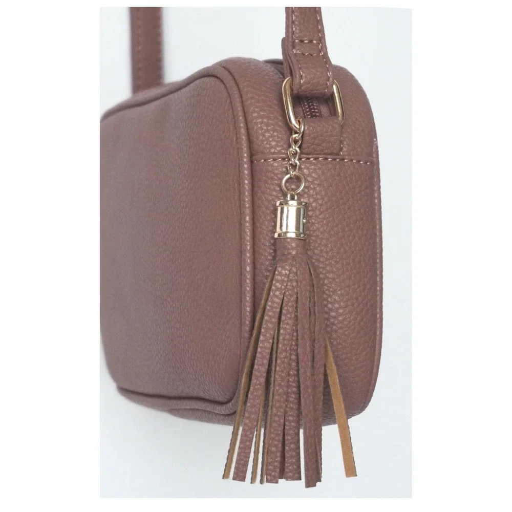 NEW Womens Blush Pink Crossbody Handbag Lightweight Everyday Bag Zip Closure - Picture 3 of 5